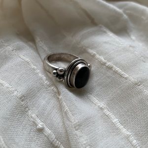 Sterling silver onyx ring.